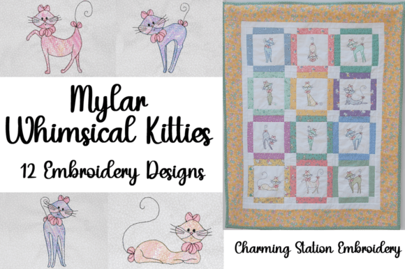 Reviewing Mylar Whimsical Kitties for Embroidery